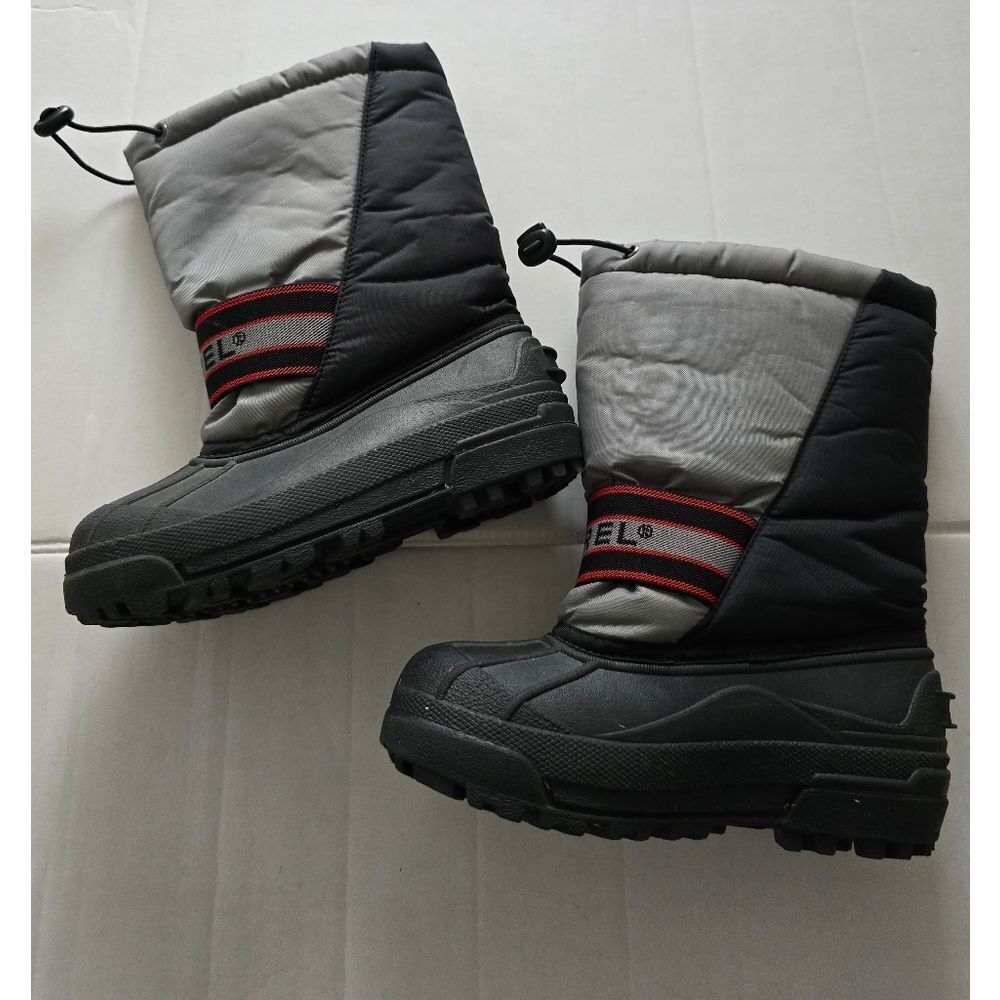 Sorel Kids' Black and Gray Snow Boots - Picture 8 of 9